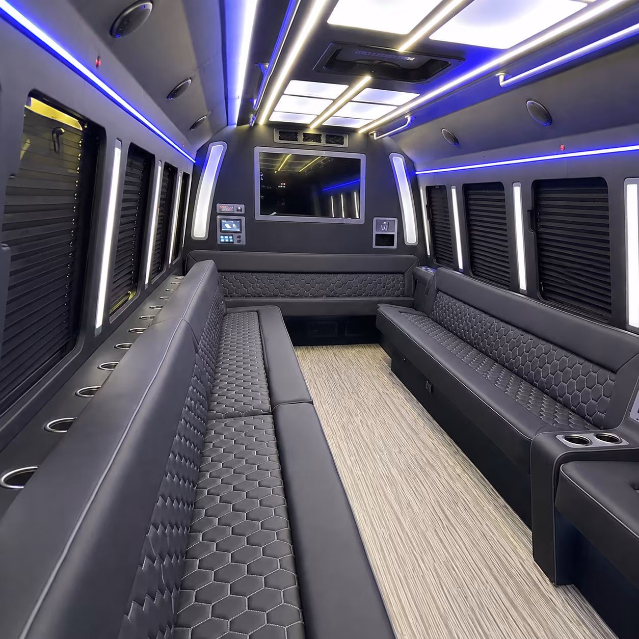 spokane valley 40 passenger party bus inside